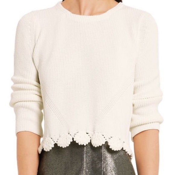 Maje Sweaters - Maje NWT Ribbed Cropped Sweater Crochet Hem. EU 40. Maje size 3.